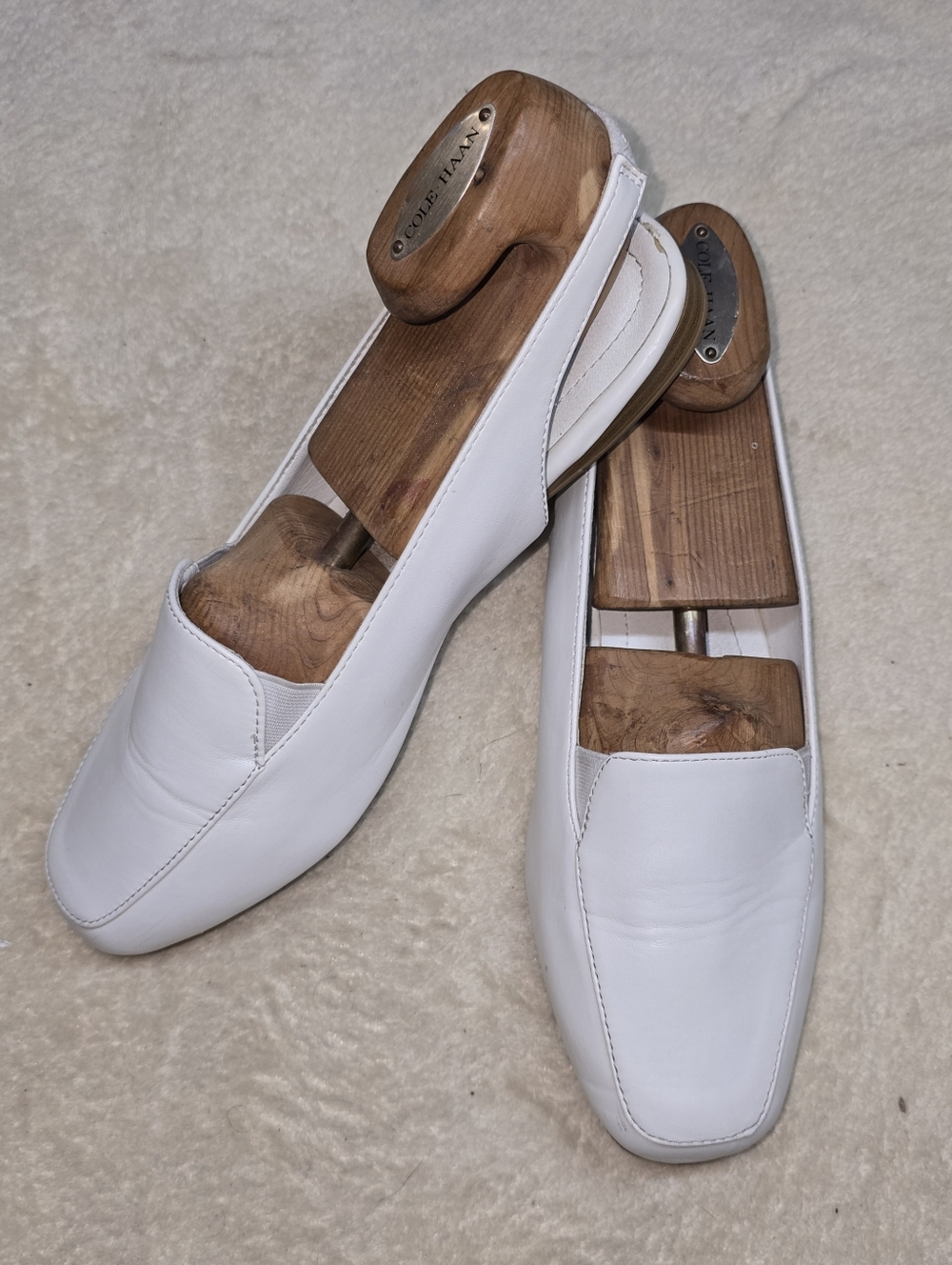 Women's Slingback Flat Sandal Shoes Classique White Vintage